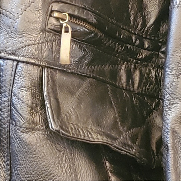 Leather Works brand Patchworked Leather Bomber coat. XXL - Picture 3 of 7